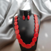 Fancy Resin Red Necklace Set