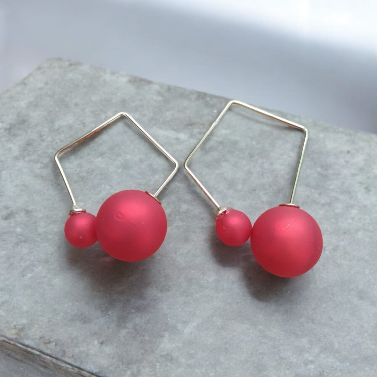 JJK 40 Gold-Plated Artificial Stone Studded Floral Stud Earrings. - Image 2