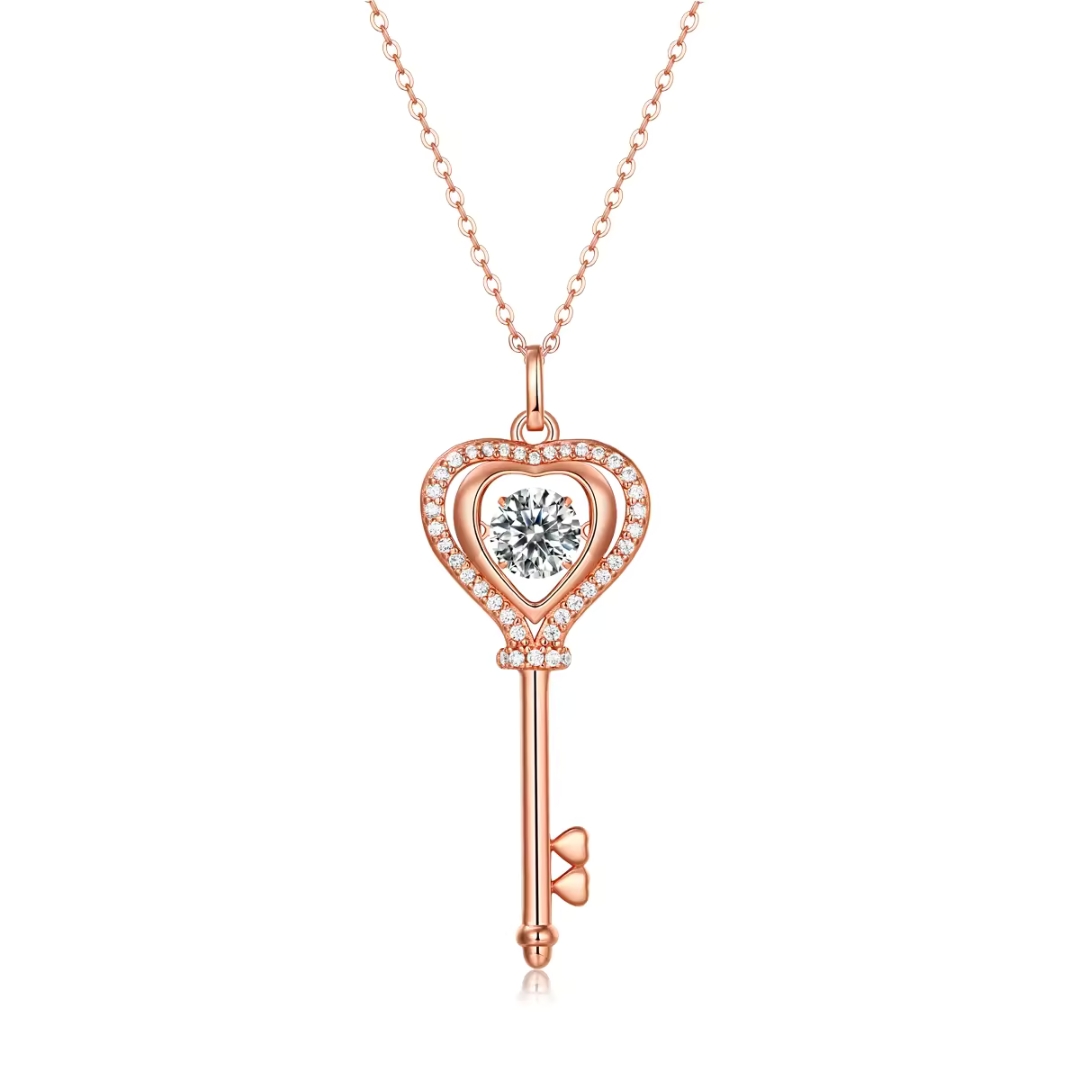 Jeulia Heart Key Sterling Silver Necklace - Image 4