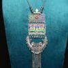 Oxidized Silver Necklace Set with Pendant and Matching Earrings