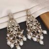 Kundan and pearl drop earrings